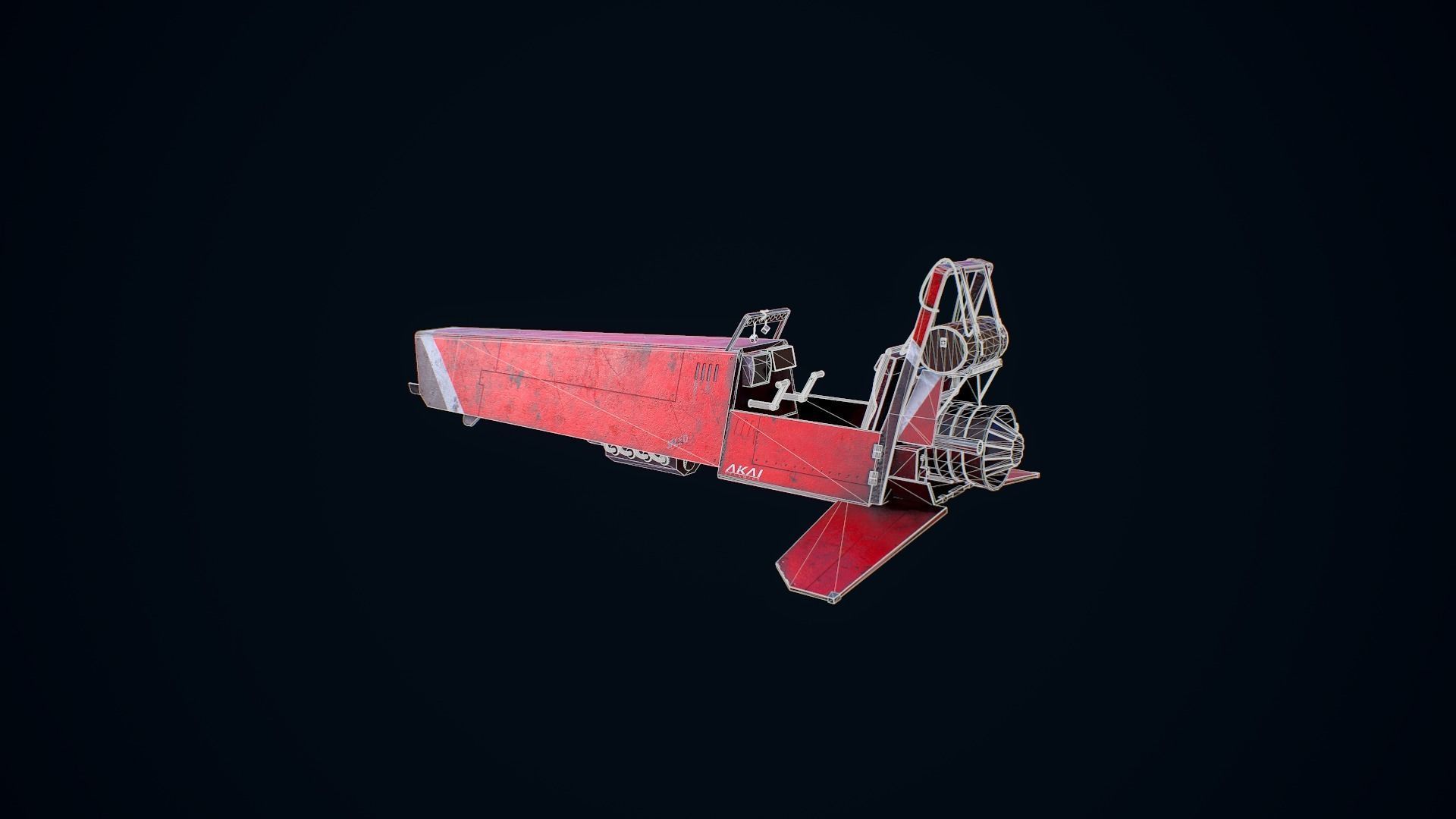 Sci Fi Hover Vehicle Low-poly 3D model_20