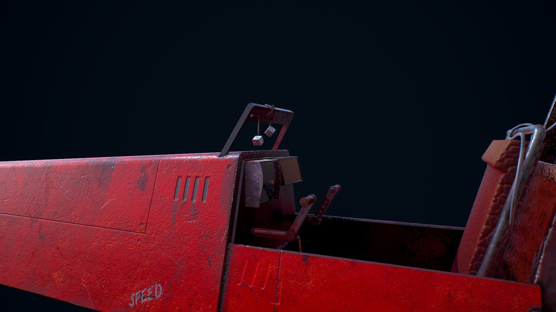 Sci Fi Hover Vehicle Low-poly 3D model_13