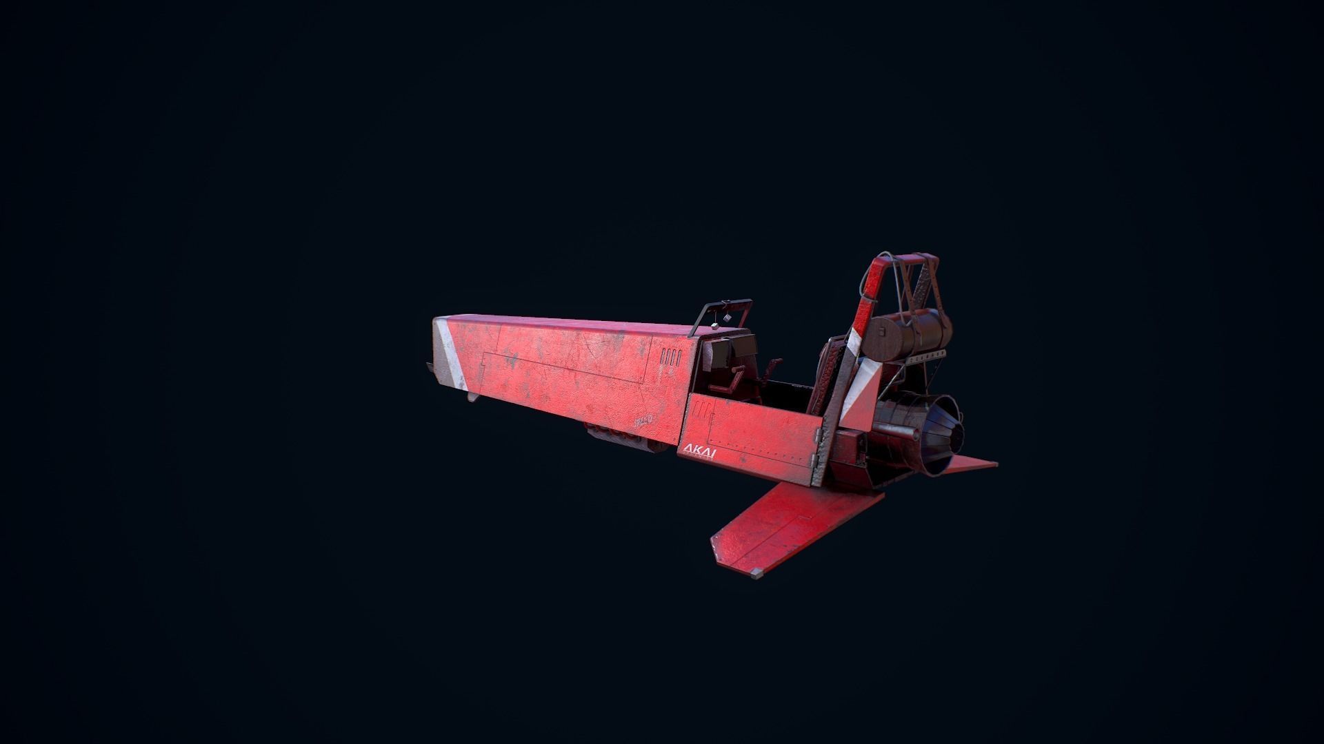 Sci Fi Hover Vehicle Low-poly 3D model_2