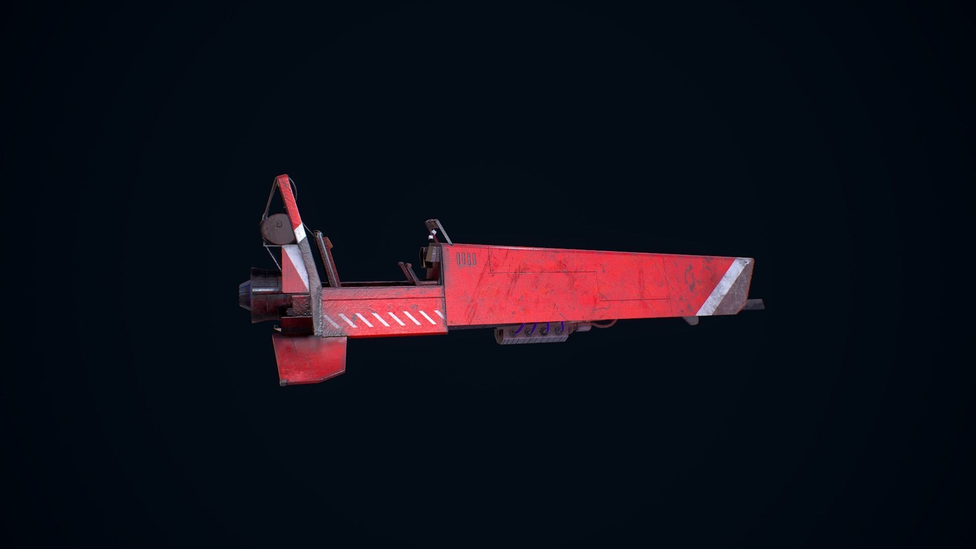 Sci Fi Hover Vehicle Low-poly 3D model_8