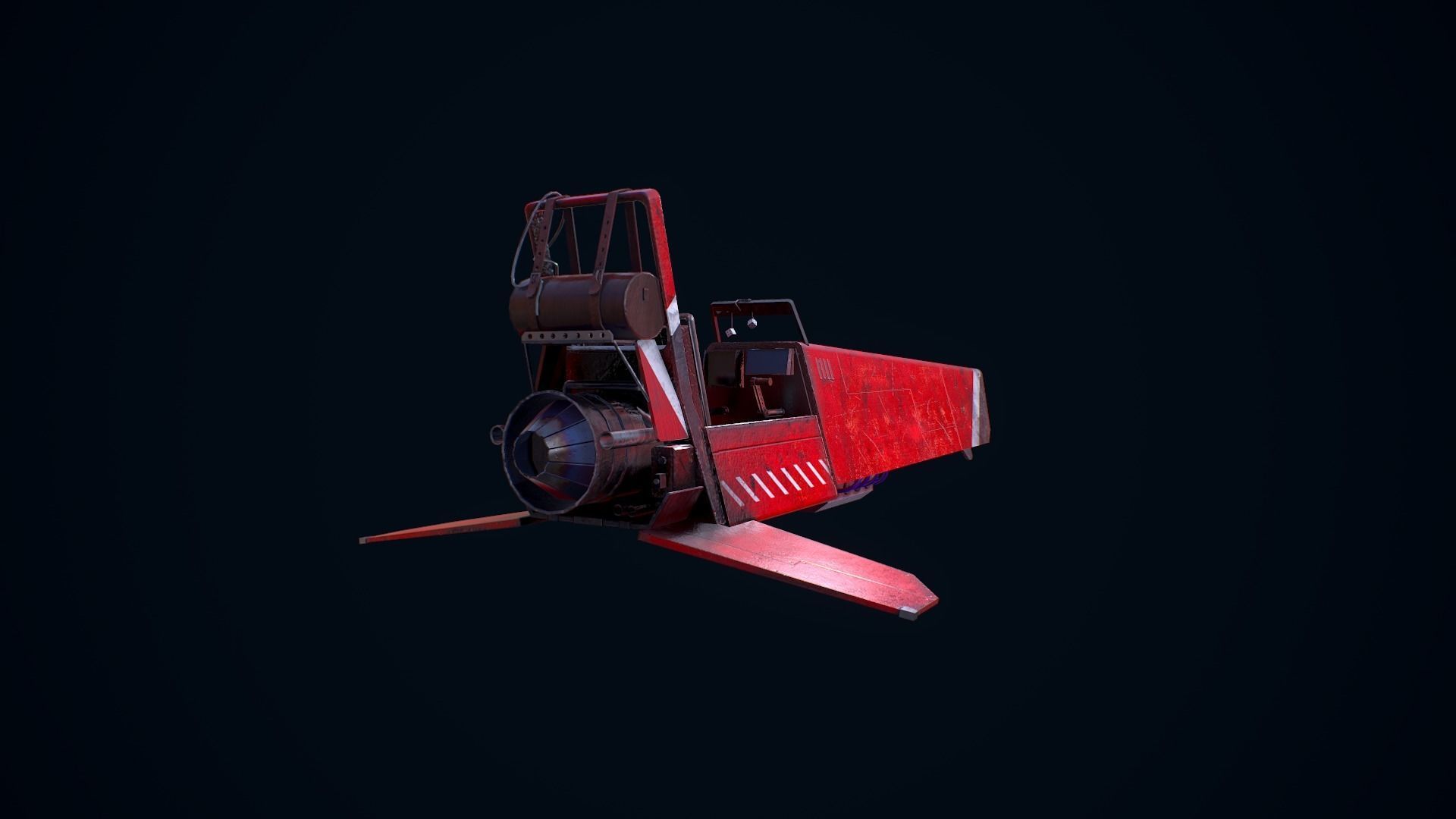 Sci Fi Hover Vehicle Low-poly 3D model_9