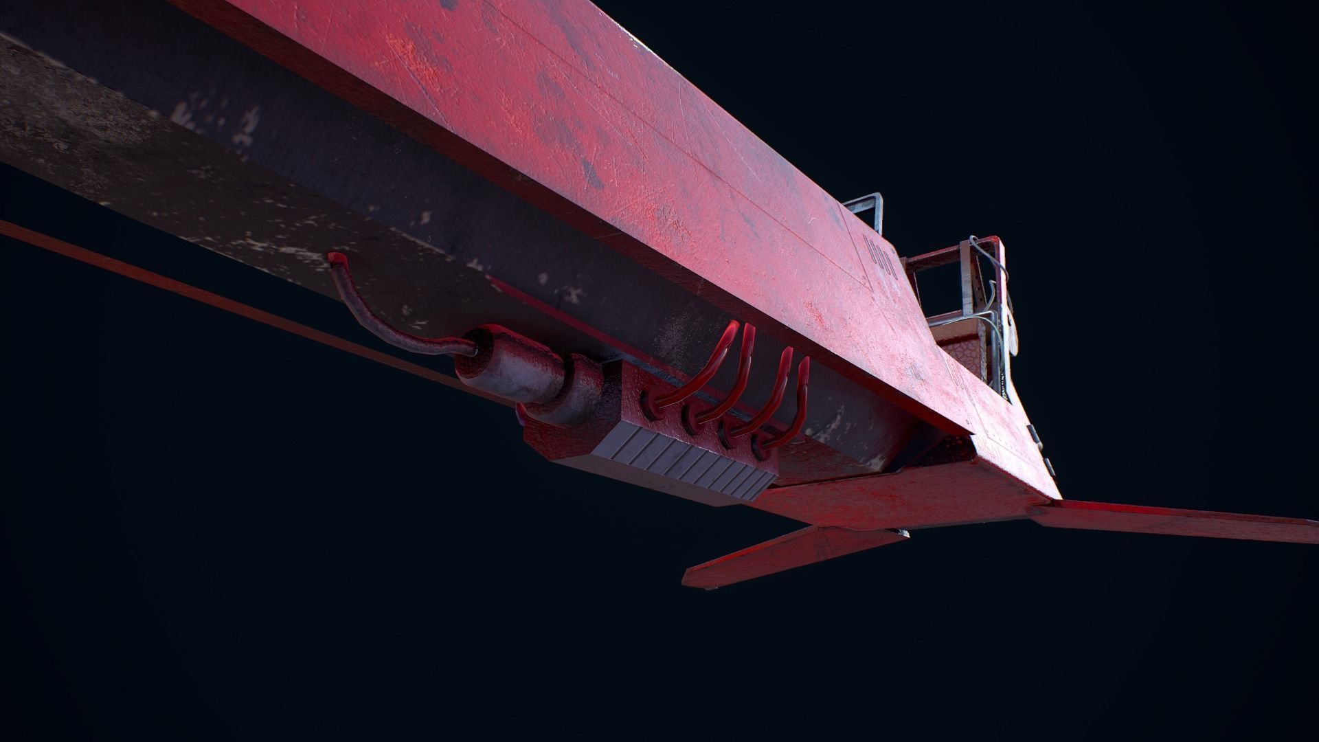 Sci Fi Hover Vehicle Low-poly 3D model_16