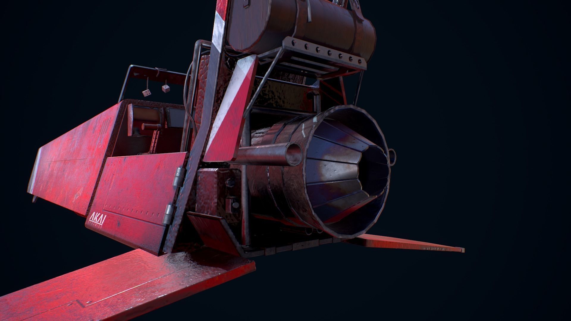 Sci Fi Hover Vehicle Low-poly 3D model_15