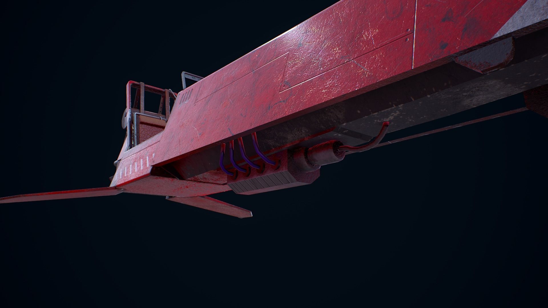 Sci Fi Hover Vehicle Low-poly 3D model_17