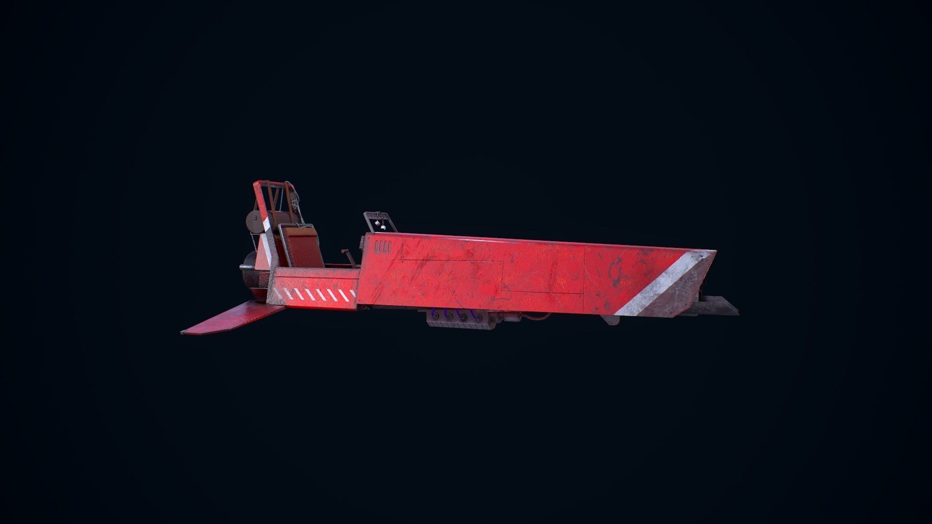 Sci Fi Hover Vehicle Low-poly 3D model_7