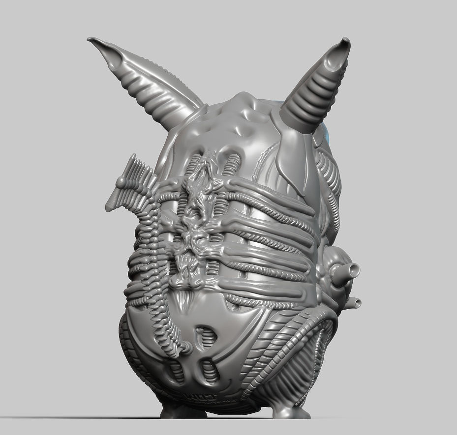 Pikachu Alien Xenomorph  3d print model 3D print model 3D print model_4