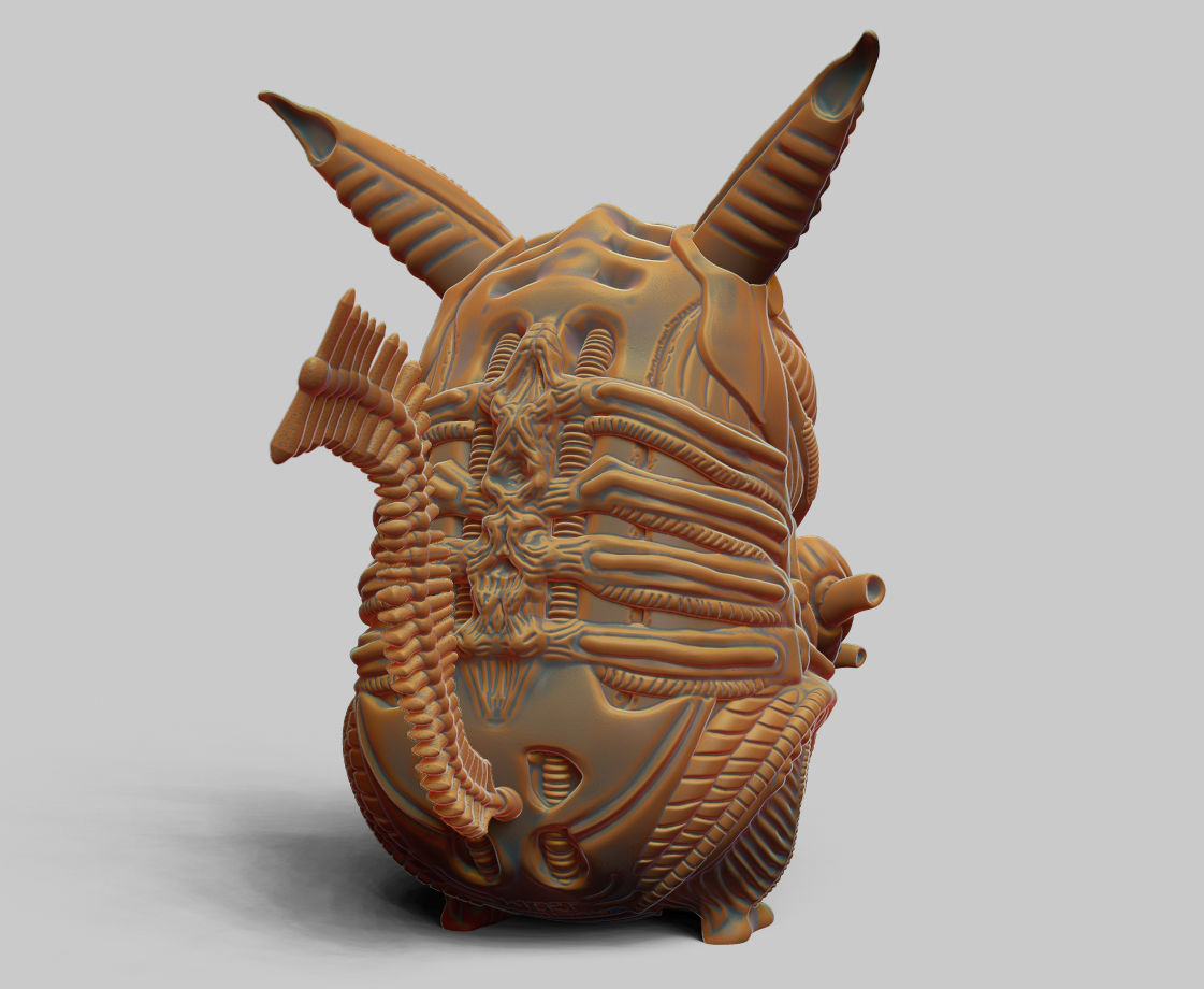 Pikachu Alien Xenomorph  3d print model 3D print model 3D print model_9
