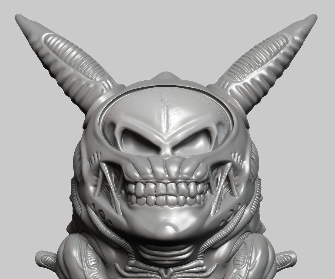 Pikachu Alien Xenomorph  3d print model 3D print model 3D print model_3