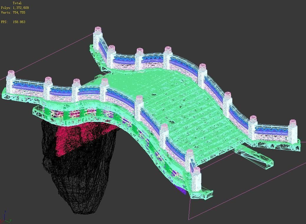 Emei School-Stone-Bridge 158 3D model_4