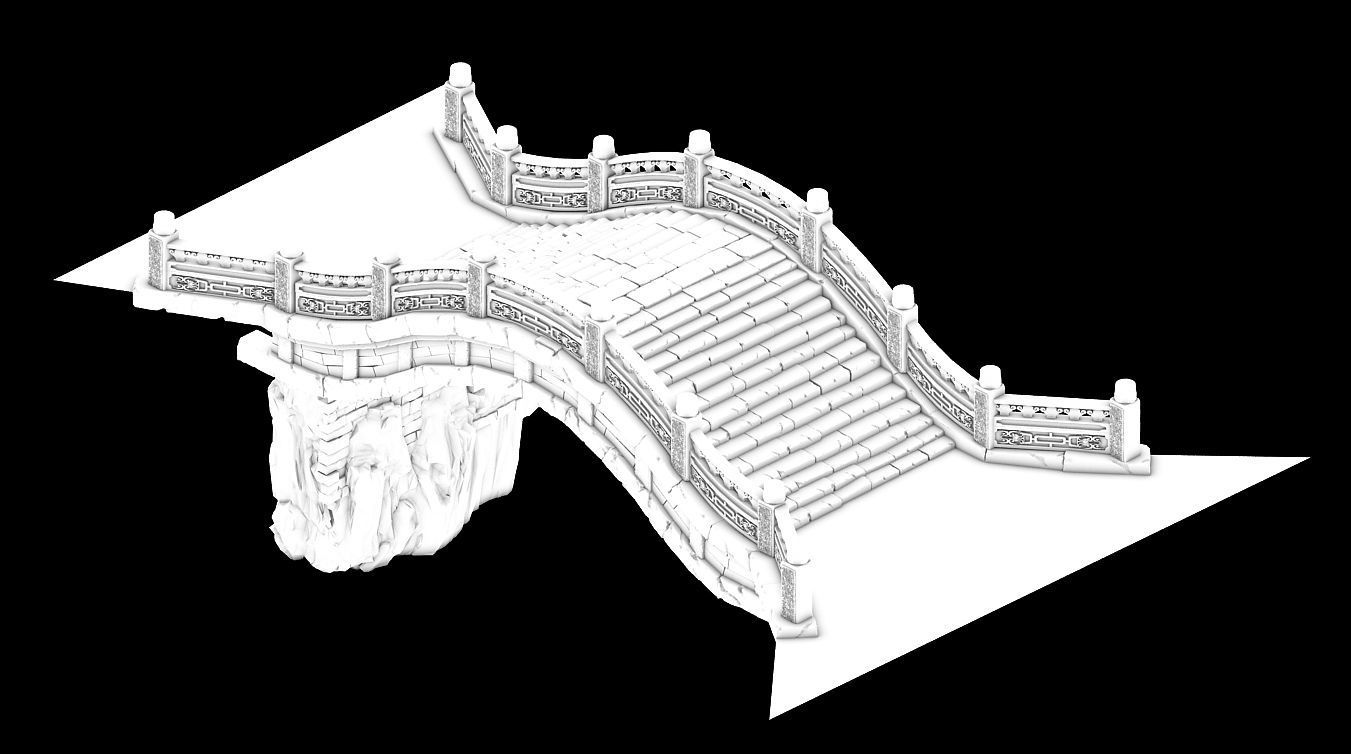 Emei School-Stone-Bridge 158 3D model_2