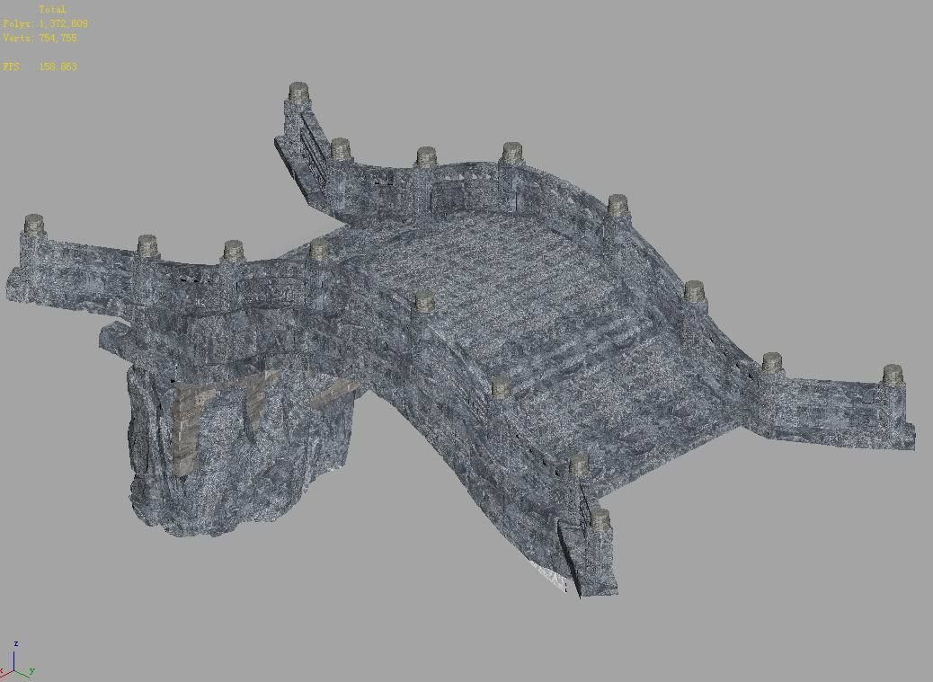 Emei School-Stone-Bridge 158 3D model_3