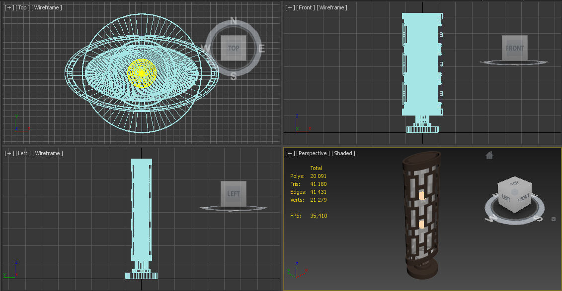 Fine Art Lamps River Oaks 38880 Post Light 3D model_8