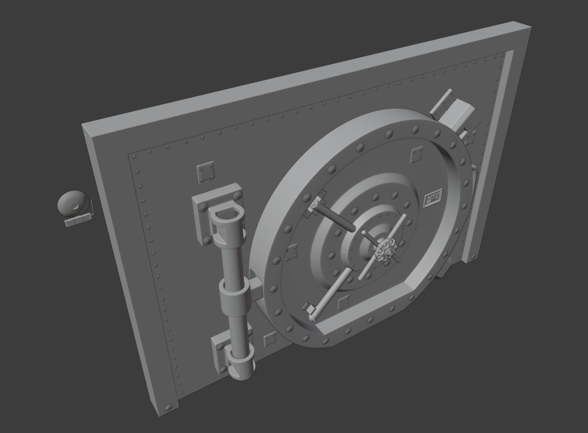 Simple Door Vault 3D model_31