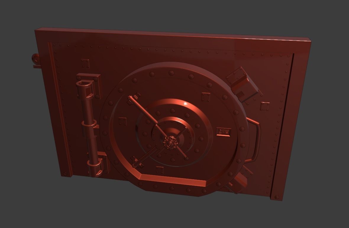 Simple Door Vault 3D model_30