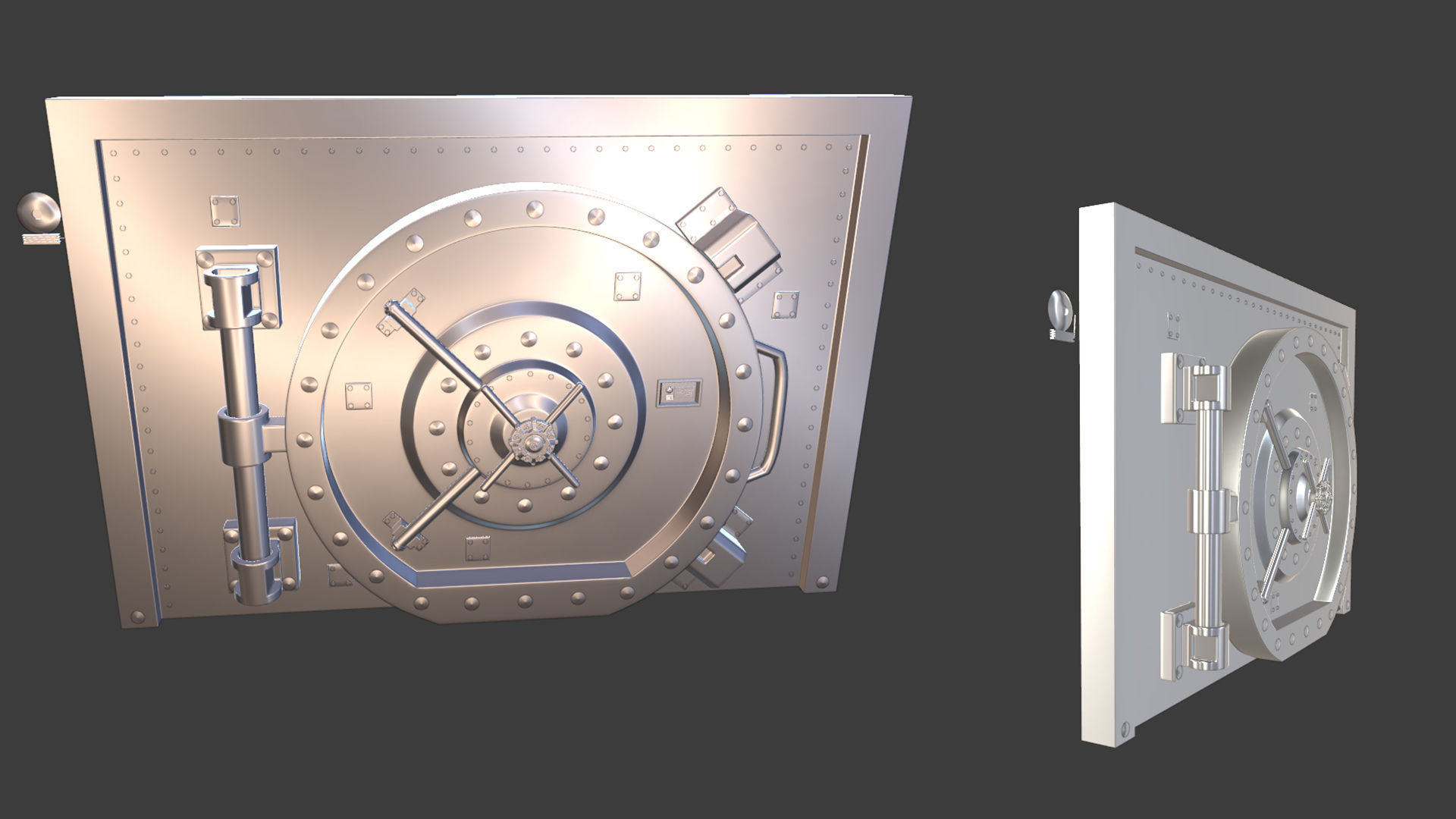 Simple Door Vault 3D model_13