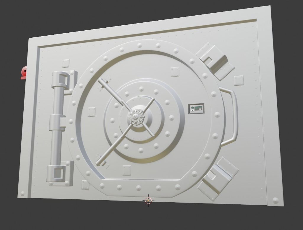 Simple Door Vault 3D model_16