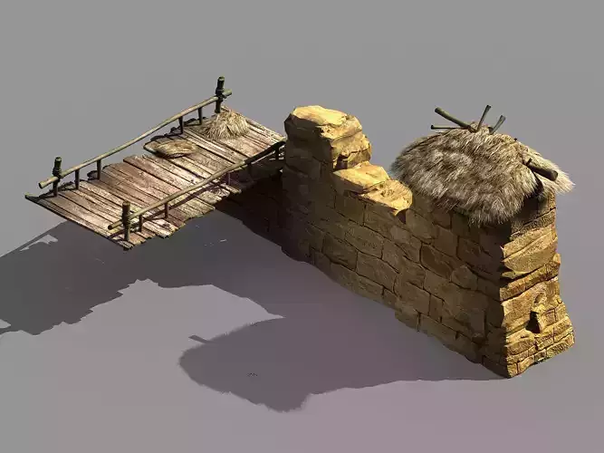 Axe Gang-Thatched House-Wooden Bridge 09
