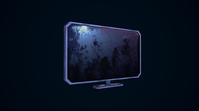 Flatscreen TV Low-poly 3D model