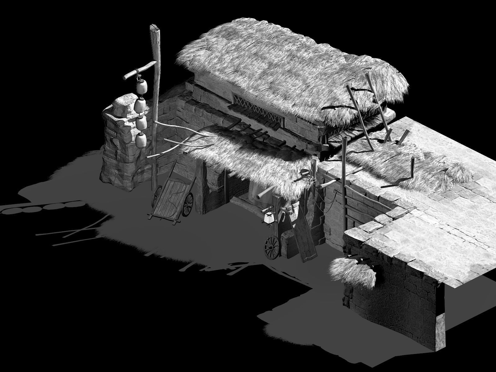 Axe Gang-Desert-Horse Thief Residence 3D model_2