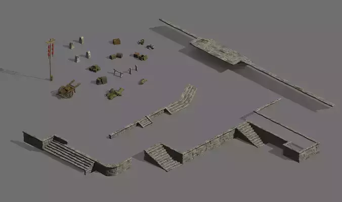 Port-Terrain-Props-Stone Ladder-Treasure Box 6