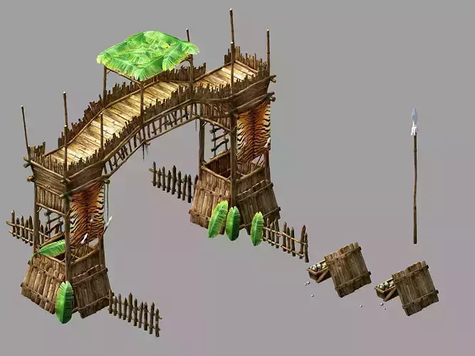 Barbarian Tribe-Wooden Door-Banana Leaf 12