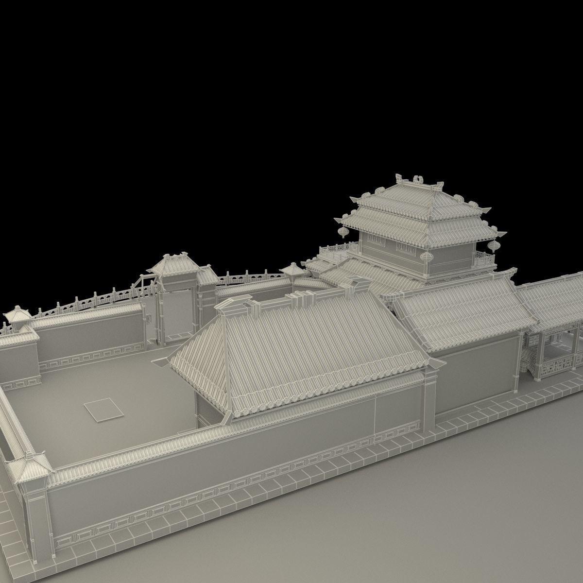 Chinese ancient house 3D model_7
