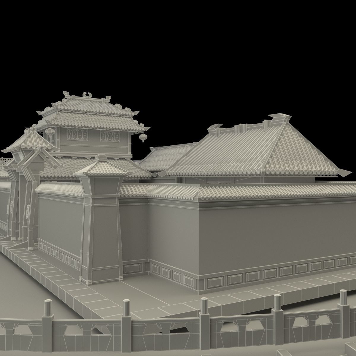 Chinese ancient house 3D model_8