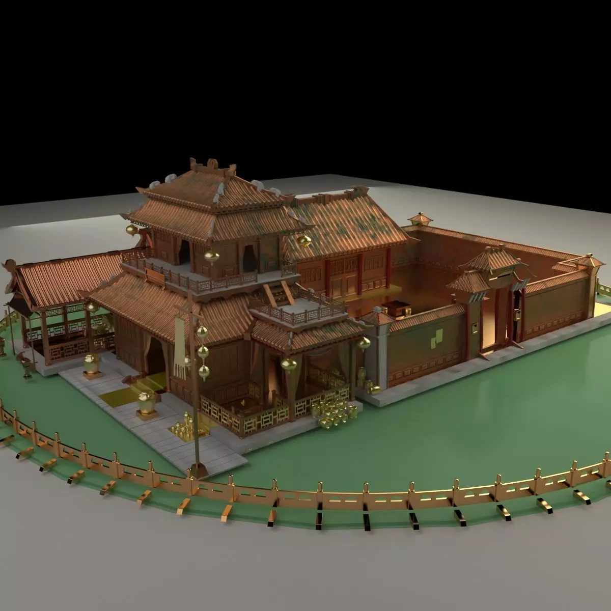 Chinese ancient house 3D model_0