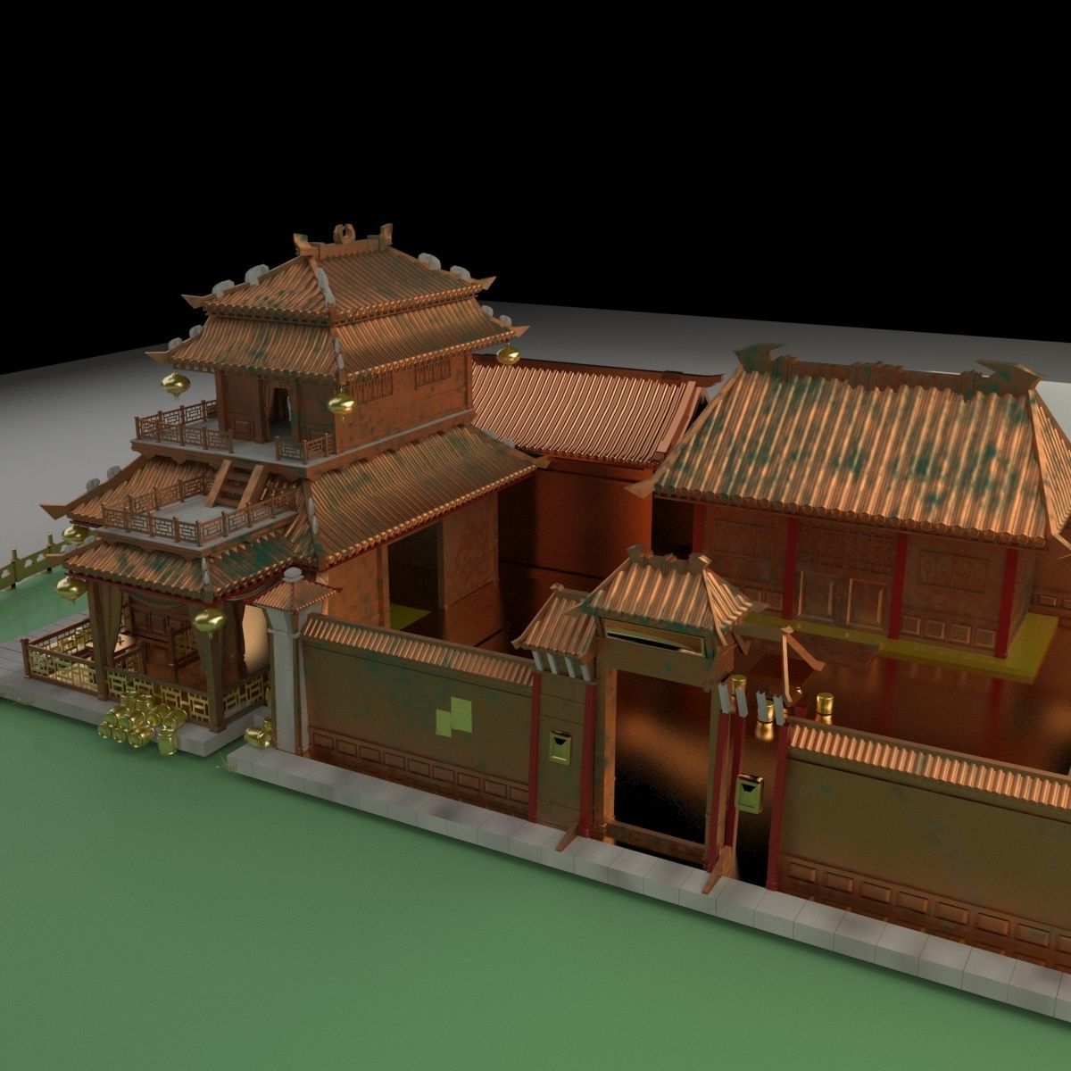 Chinese ancient house 3D model_1