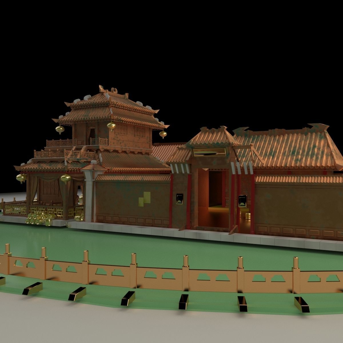 Chinese ancient house 3D model_5