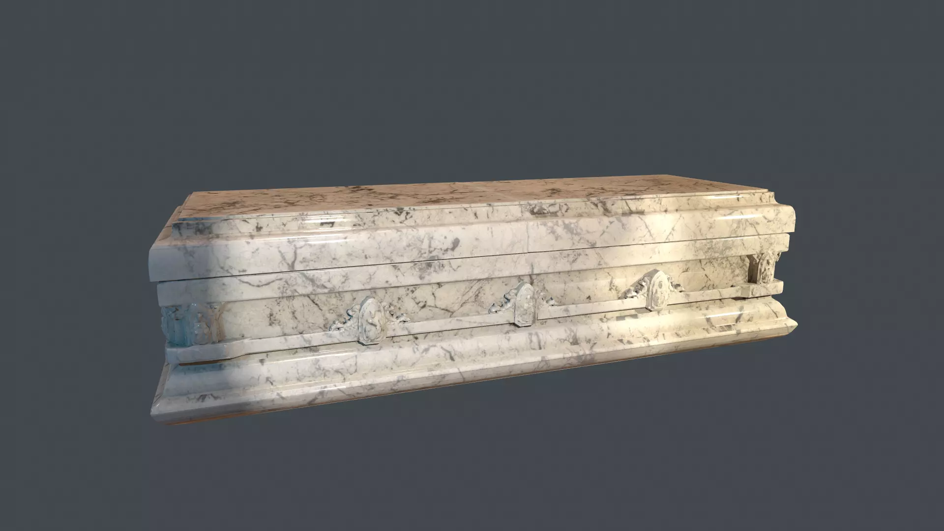 Ataud marble casket 3D model_0