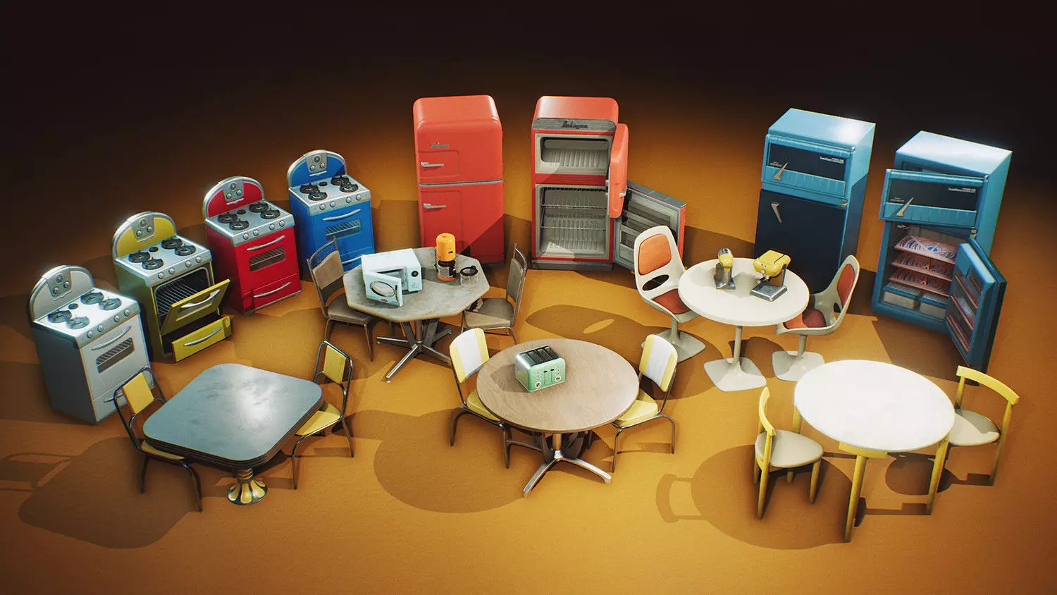 Game ready Furniture Props UE4 Realism Low-poly 3D model_0