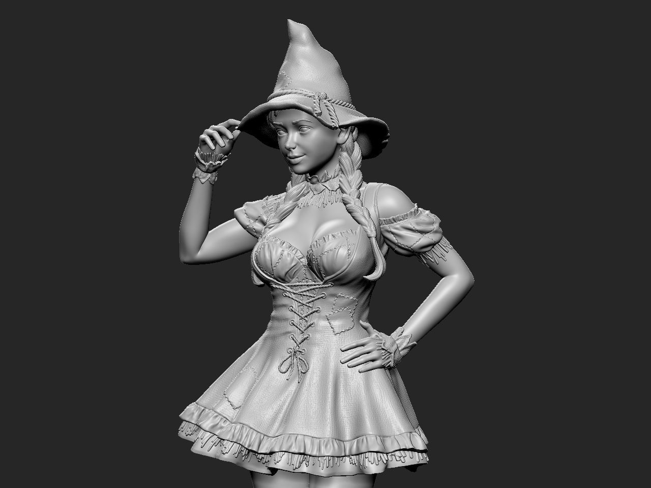 Halloween Girl 3D print model_17