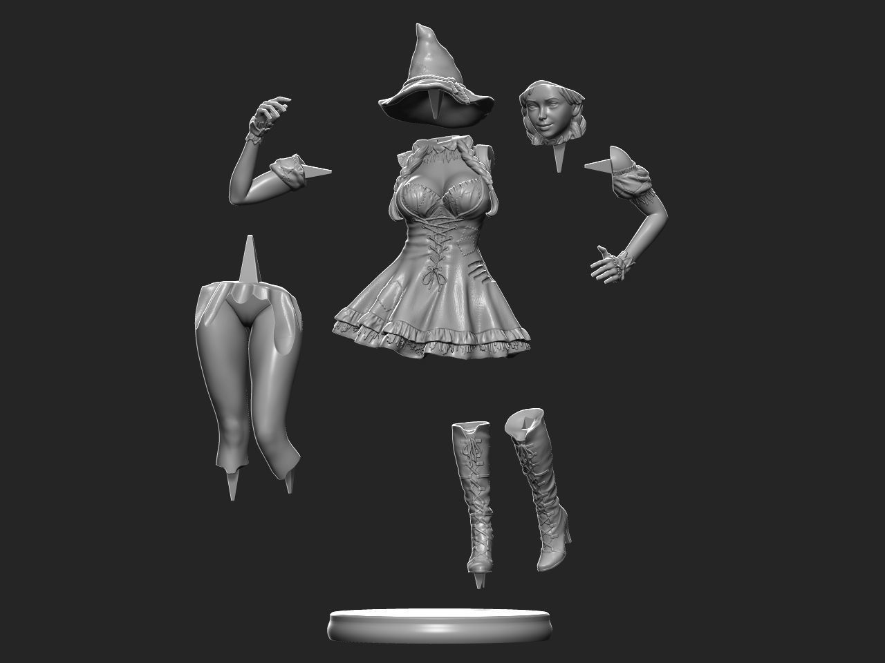 Halloween Girl 3D print model_26
