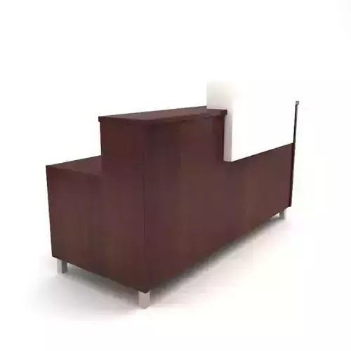 Brown wooden table reception desk 09 AM89