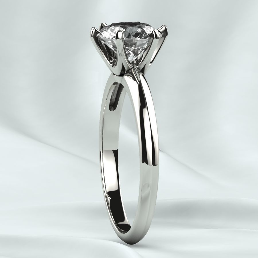 7mm Gemstone Tiffanys Style Gold Ring 3D print model_17