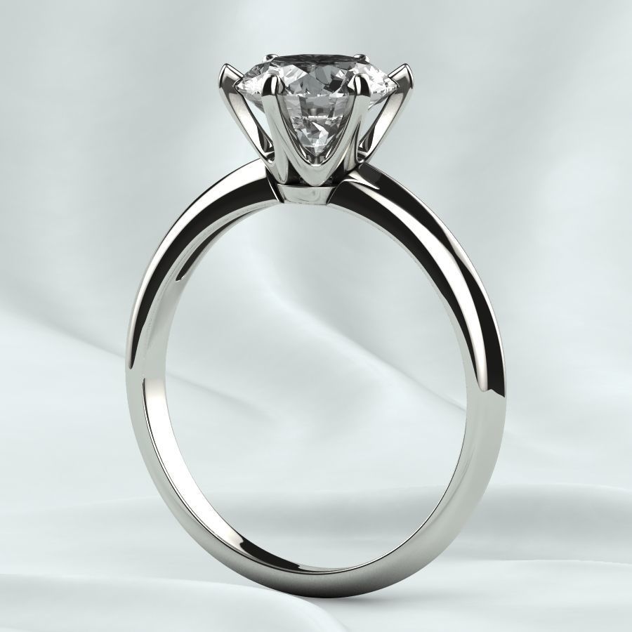 7mm Gemstone Tiffanys Style Gold Ring 3D print model_14