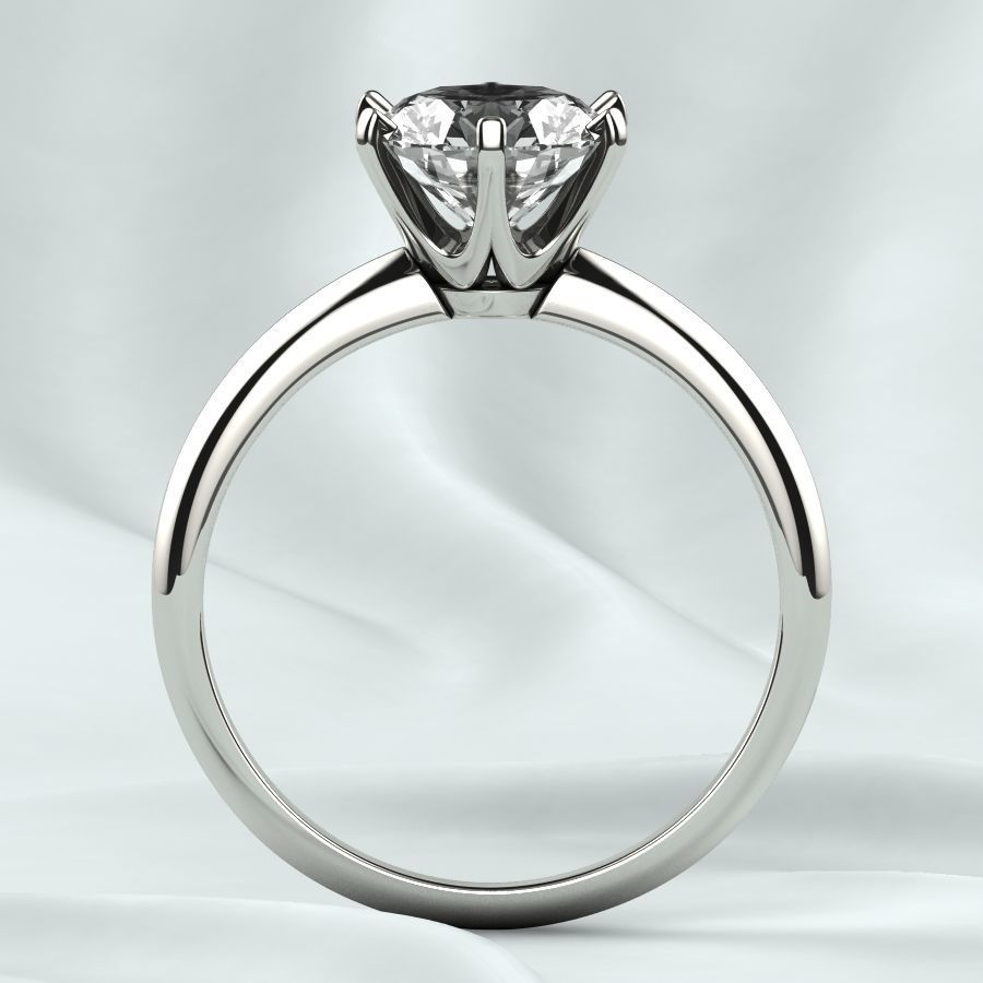 7mm Gemstone Tiffanys Style Gold Ring 3D print model_12