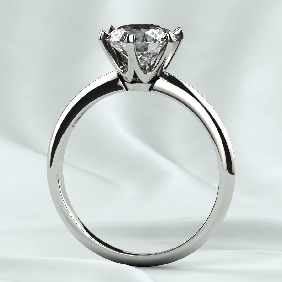 7mm Gemstone Tiffanys Style Gold Ring 3D print model_13