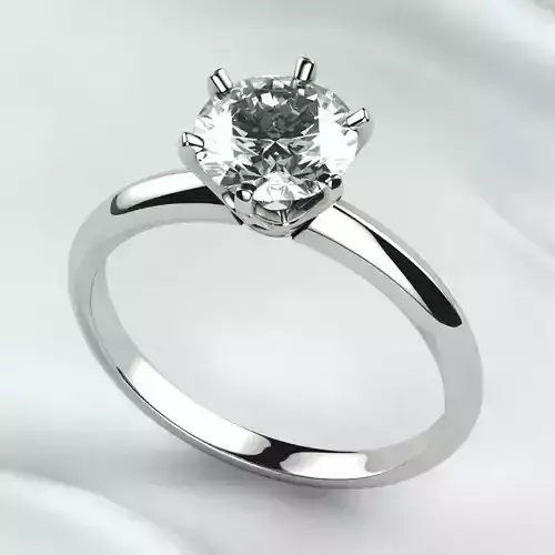 7mm Gemstone Tiffanys Style Gold Ring 3D print model