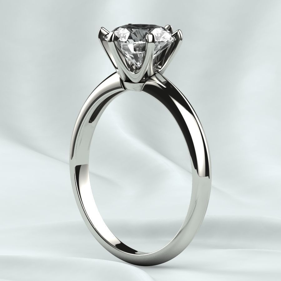 7mm Gemstone Tiffanys Style Gold Ring 3D print model_15