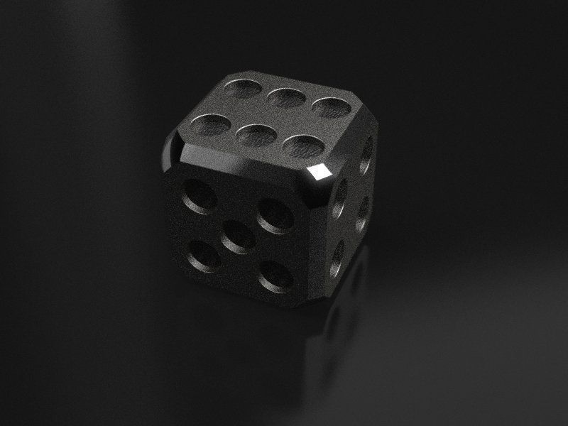 hollow dice charm 3D print model_3