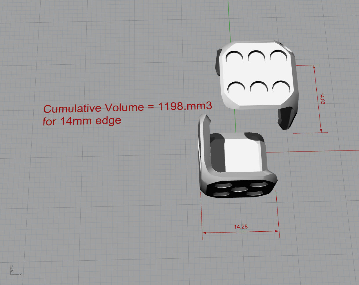 hollow dice charm 3D print model_5