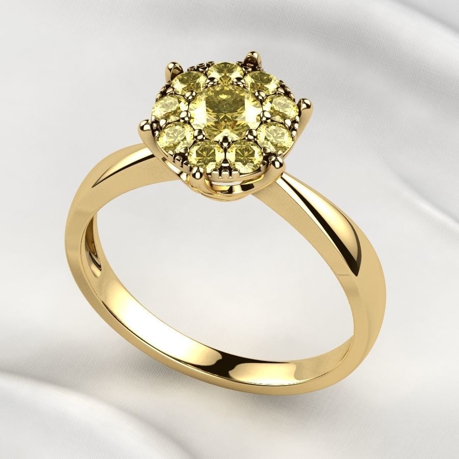 Fashion Gold Ring 3D print model_10
