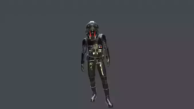 Piloto imperial negro star wars 3D model