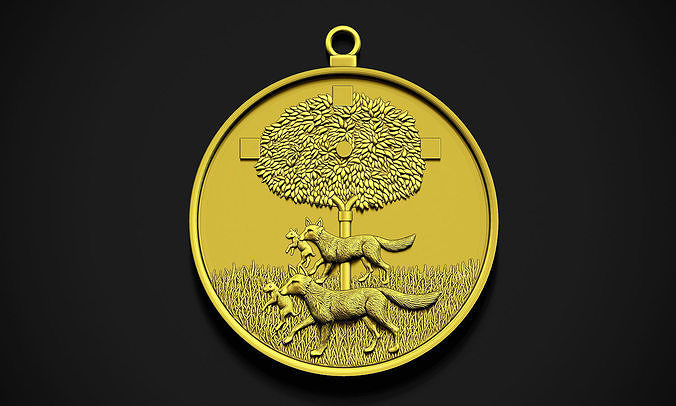 Tree and Dogs 3D print model