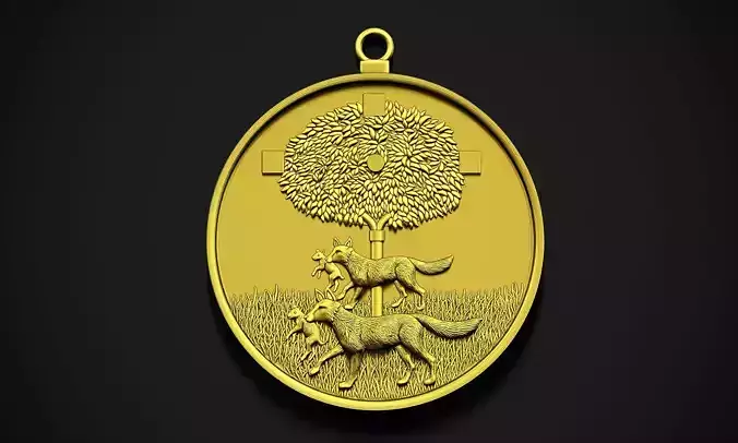 Tree and Dogs 3D print model