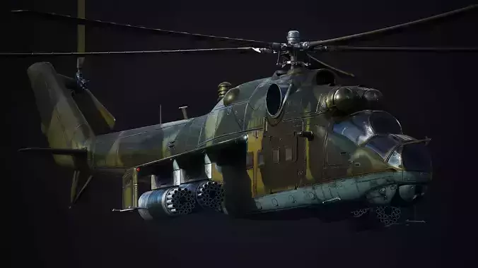 Helicopter - Source Files Attached 8K Unreal Engine  Low-poly 3D model