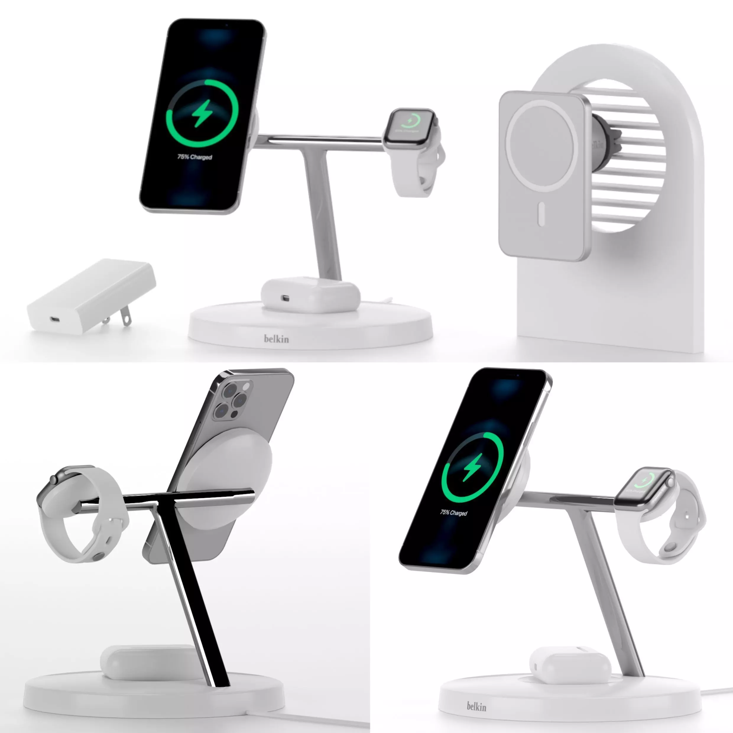 Wireless charger for iPhone 12 Pro Apple Iwatch and AirPods 3D model_0