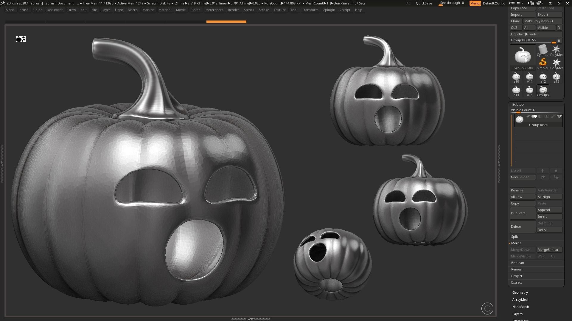 halloween pumpkin 16 3D print model_1